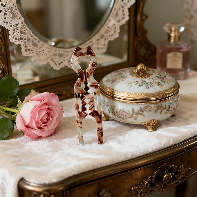French Hair Pins, an Elegant 3Pc Set Of Women Prestige Hair Pin, Featuring Cat-Shaped Hairpins With a Curved Shape That Conforms to the Head and is Suitable for Thick Hair