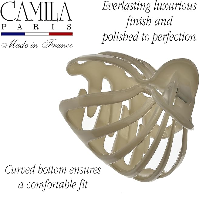 Camila Paris CP3537 French Octopus Hair Clip, Large Hair Clips for Thick Hair, Big Hair Claw Clip for Long Hair, Durable Girls Hair Clips for Women for Wavy Hair, Strong No-Slip Grip. Made in France