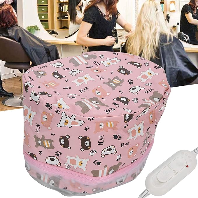 ZJchao Heated Electric Thermal Steamer for Hair Home Use, Deep Conditioning Hair Scalp Treatment Spa With 3 Speed Temperature Control (US)