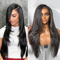 LUVME HAIR 7x6 All-Day Comfor Wig PartingMax Lace Wigs 200% Density Yaki Straight Lace Front Wigs Human Hair Pre Cut Plucked Lace Frontal Glueless 16 Inches Natural Black Color