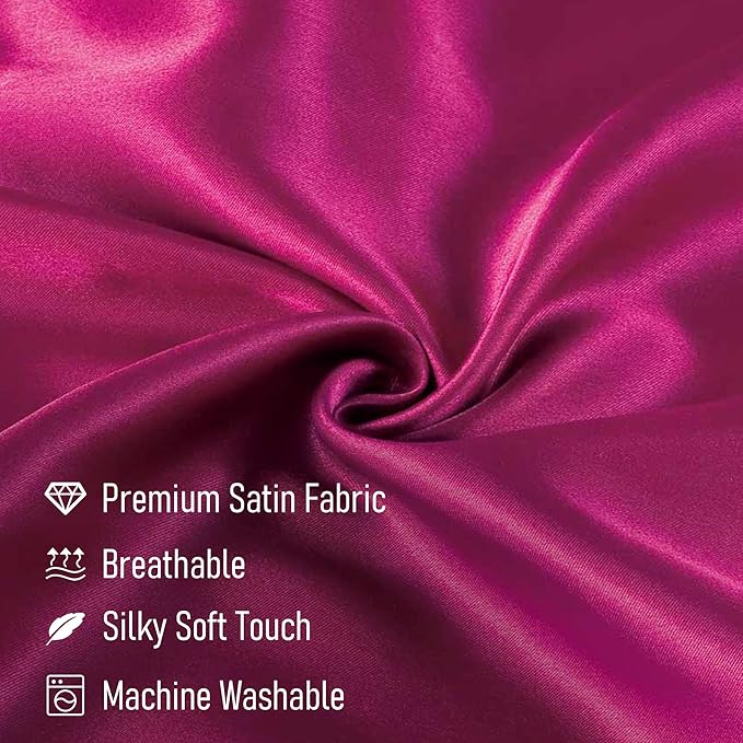 Tyfitb Satin Pillowcase Set for Hair & Skin Care – Cooling, Hypoallergenic, Anti-Frizz, Wrinkle-Free – Soft, Luxurious Pillowcases with Envelope Closure – 2-Pack, King Size 20x36, Gift-Ready