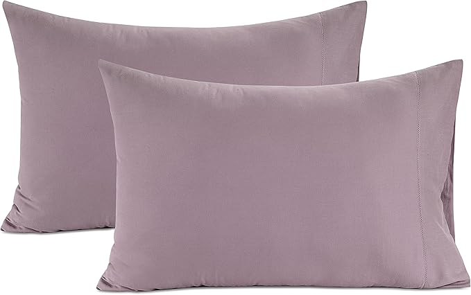 Lane Linen 100% Organic Cotton King Size Pillow Cases Set of 2 (20"x36") - Pillow Cases King Size - Certified Organic Cotton Pillowcases - King Pillow Cases Set of 2 - Purple Pillow Cases - Lilac