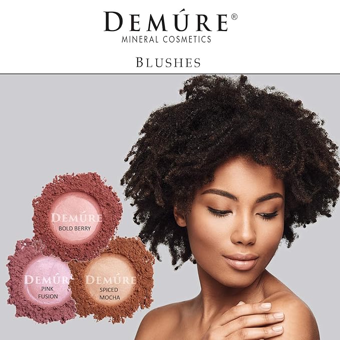 Demure Mineral Blush (Pink Fusion) - Loose Powder, Natural, Professional, Cruelty Free Makeup