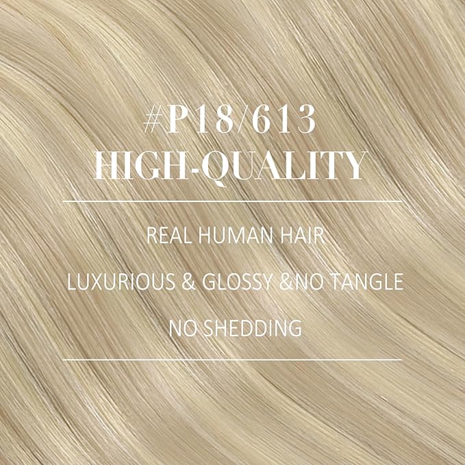 YoungSee 150G Clip in Extensions Real Human Hair Ash Blonde Hair Extensions Clips ins Warm Ash Blonde Highlights Bleach Blond Human Hair Clip in Extensions Blend Naturally 22Inch 7Pcs