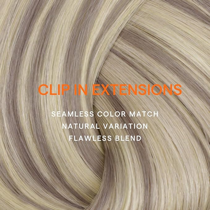 Full Shine Hair Clip in Ombre Grey Human Hair Extensions Full Head Color 19A Fading to 60 Platinum Blonde Highlighted Double Weft Clip ins for Women 18 Inch 7 Pcs 120 G
