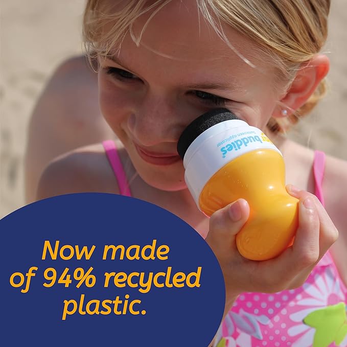 Solar Buddies Sunscreen Applicator - Single Full Green - Refillable Roll on Sponge Sunscreen, Suncream & Lotion Applicator For Kids, Adults & Families - Holds 3.4fl oz, Perfect Size for Travel