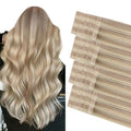 COOKAYU Invisible Tape in Hair, Ash Blonde and Platinum Blonde Seamless Injected Tape in Human Hair Extensions 20pcs/pack 18Inch 40g Invisi Edge Extensions