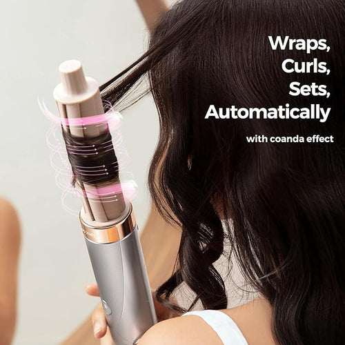 5 in 1 Hot Air Styler Wrap with Automatic Curling & Drying High-Speed Hair Dryer Brush with Negative Ion Technology for Frizz Control & Long Lasting Styles AirEdge A3