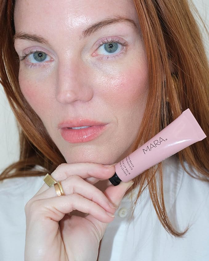 MARA - Natural Sea Silk Lip Balm With Algae + Moringa | Non-Toxic, Plant-Based Skin Care, Hypoallergenic | Moisturize, Plump + Soothe Dry, Chapped Lips (Nude Beach, 0.5 oz | 15 ml)