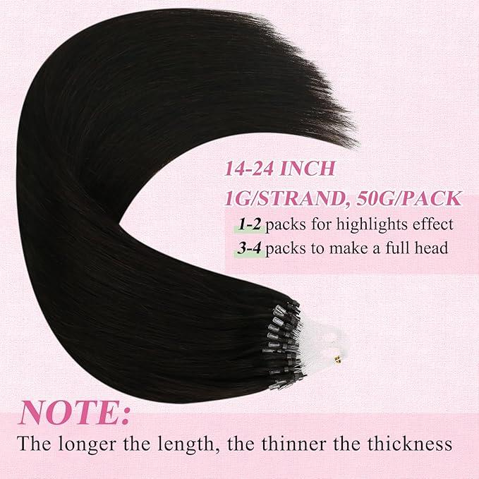 YoungSee Micro Bead Hair Extensions Real Human Hair Dark Brown Microlink Hair Extensions Brown 18 Inch Micro Loop Hair Extension Real Human Hair Cold Fusion Hair Extension Straight for School 50s 50g