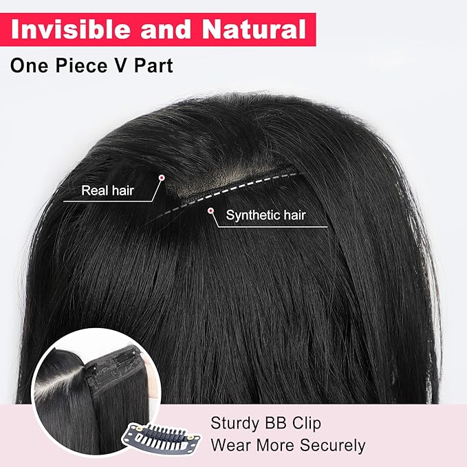 ALXNAN Long Wavy Hair Extensions for Women, Clip in Hair Extensions Clip Ins Soft Full Head Synthetic Hairpieces 20 Inch Light Brown Mixed Ash Blonde