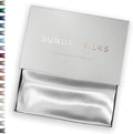 SUNDAYSILKS™ Premium Silk Pillow Cases | 100% Mulberry Silk Pillowcase with Zipper, All Sides Real 22 Momme Grade 6A Silk, Standard Queen, King Size [Pure White]