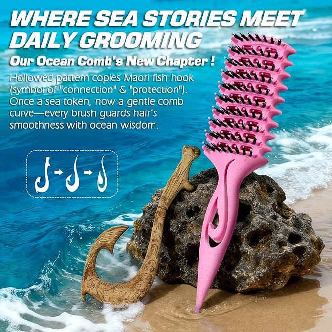 Candy Brush Curl Defining Vented Hair Brush for Effortlessly Blow Drying Detangling and Shaping and Styling, Airflow Wet Hair Brush for All Hair Types for Women and Men, Anti-Pull & Frizz, Pink