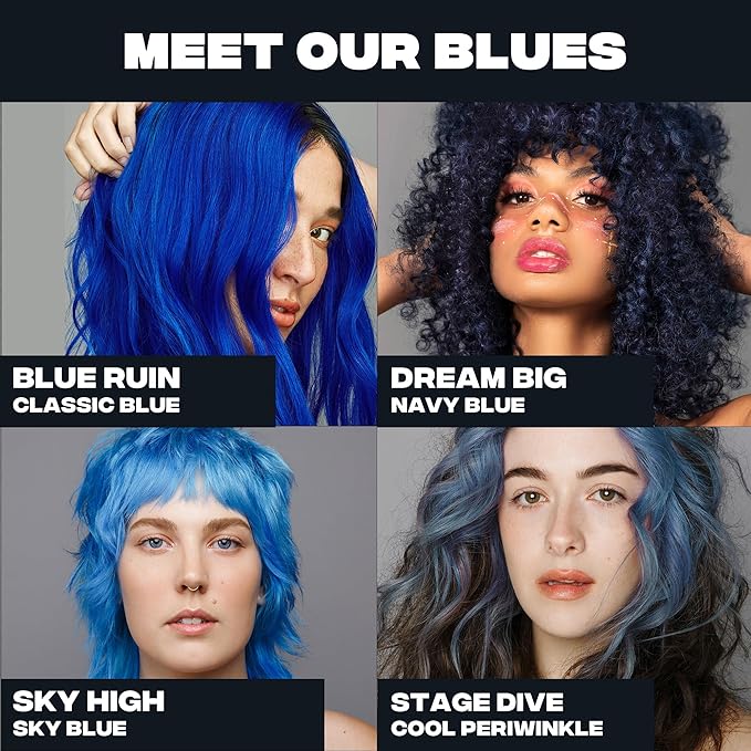 Good Dye Young Semi-Permanent Hair Color, Vegan and Cruelty-Free Blue Hair Dye, Last up to 24 Washes, Non-Damaging Conditioning Hair Color (5FL OZ, Sky High)