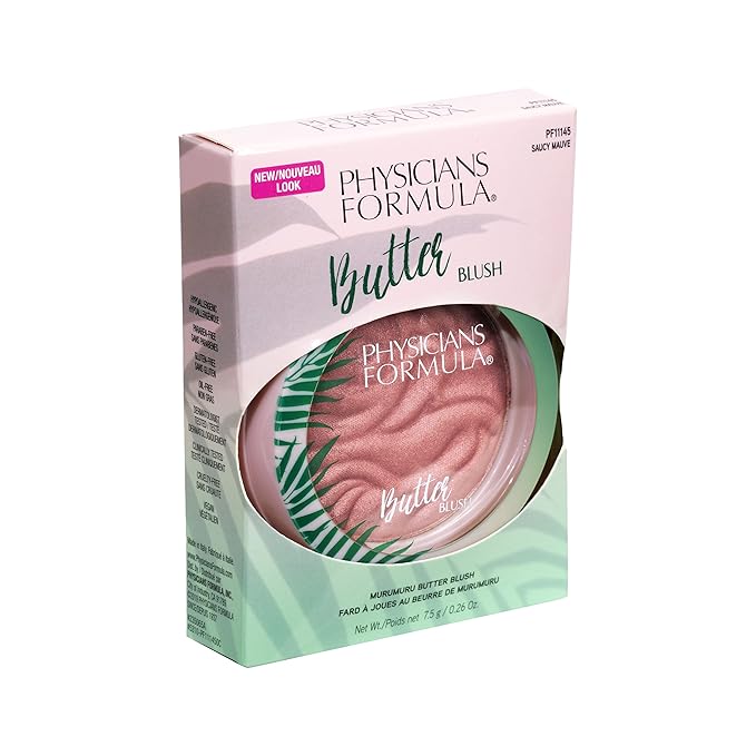 Physicians Formula Murumuru Butter Blush Makeup Powder, Saucy Mauve, Dermatologist Approved, Vegan