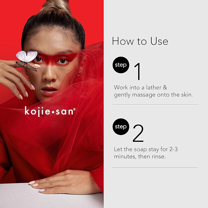 Kojie San Face & Body Shower Set - The Original Kojic Acid Soap, Dark Spot Remover Bar Soap with Coconut & Tea Tree Oil – 65g x 8 Bars with Leafa Soap Net, Brush and Soap Dish