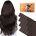 DOORES Invisi Edge Tape in Extensions Human Hair, Light Dark Brown 10 Injection Tape-ins with 10 Injection Tape-ins 50g 18 Inch, Injected Tape in Extensions Virgin Human Hair
