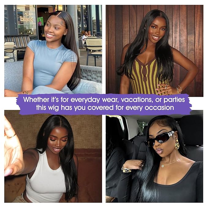 Lemoda Full 13x6 SKINLIKE Real HD Lace Wigs 15A Brazilian Straight Virgin Human Hair Lace Frontal Wigs 200% Invisible 0.1mm Ultra-thin Frayed Ends Lace Front Wig Pre Plucked Tiny Knots 22inch