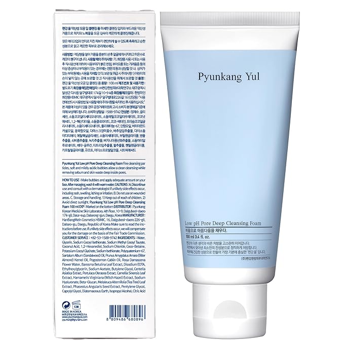 Pyunkang Yul PKY Low pH Pore Deep Cleansing Foam, Pore Cleanser with Fluffy Microbubbles, AHA, Witch Hazel, Zero Irritation, Korean Skincare (3.38 Fl. Oz, 100ml)