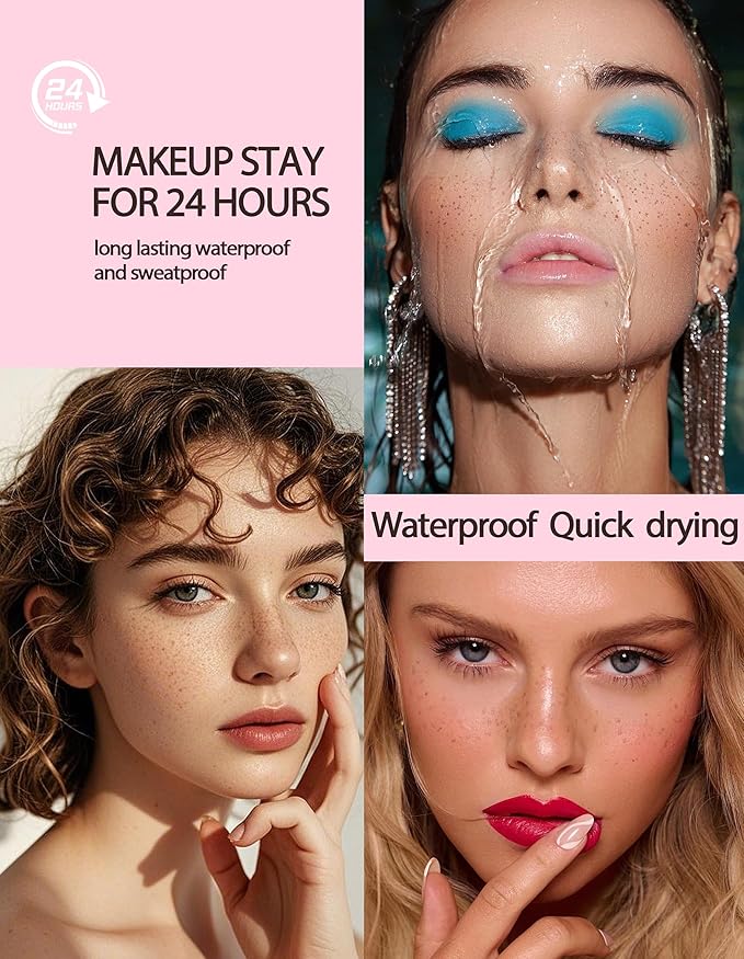 Erinde Waterproof Freckle Stamp Pen, Dual Ended Fake Freckle & Black Liquid Eyeliner, Long Lasting Quick Dry Faux Freckles Stamp Freck Pen for Natural Sunkissed Makeup, B1 LIGHT
