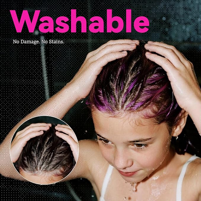10 Colors Dustless Hair Chalk for Kids, Washable Temporary Hair Color Pens, Easy to Apply & Wash Out, Kid-Safe Non-Toxic, Fun Gifts for Girls & Teens, Parties, Dress Up & Creative Play