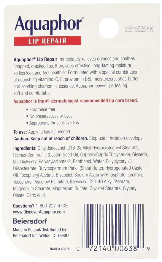 Aquaphor Lip Repair 0.35 oz (Pack of 8)