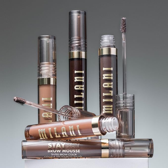 Milani Brow Tint- Stay Put Tinted Brow Mousse, Nourishing, High-Pigment infused with Shea Butter, Jojoba Seed Oil & Panthenol Vitamin B5 - Taupe