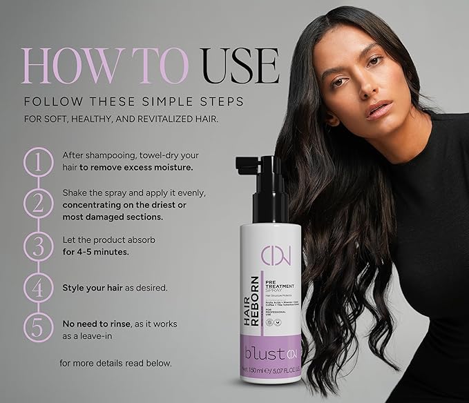 Hair Reborn Spray – Professional Daily Treatment for Damaged & Color-Treated Hair – Strengthening, Hydrating & Protective Vegan-Friendly Leave-In Spray – 100 ml / 5.07 oz