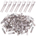 120pcs Double Prong Curl Clips, Metal Hairpins for Hair Styling and Bows, Salon-Grade Hair Clips for Curling (Silver)
