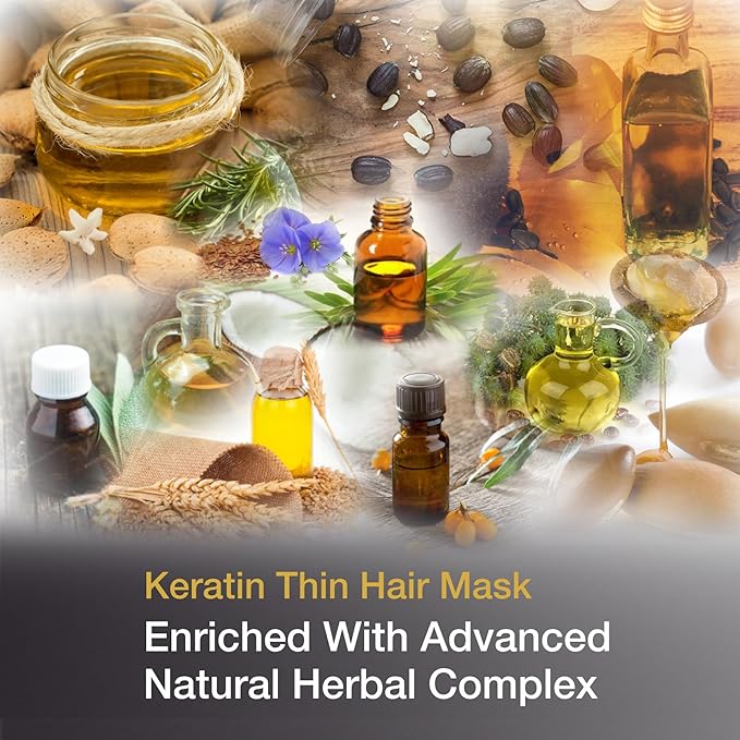 VITAMINS hair cosmetics Keratin Hair Mask Deep Conditioner Value Pack - Protein Repair Boost for Dry Damaged and Color Treated Hair - Pro Conditioning Treatments (Travel and Standard Size)