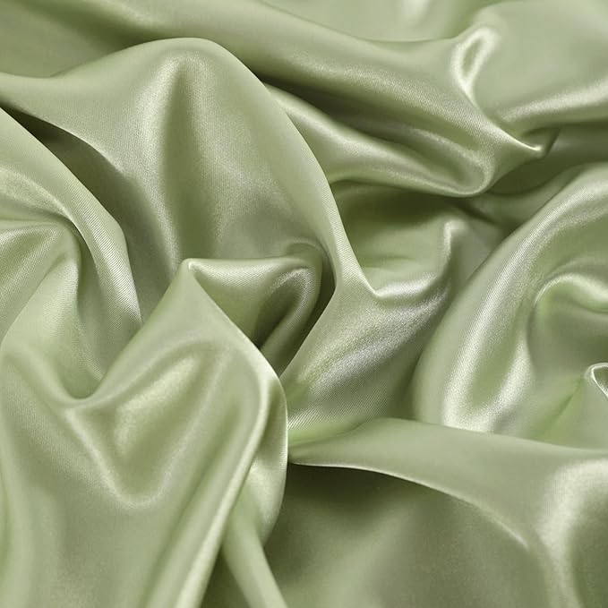 NTBAY 12 Pack Satin King Pillowcases for Hair and Skin, Luxurious and Silky Pillow Cases with Envelope Closure, 20 x 36 Inches, Sage Green