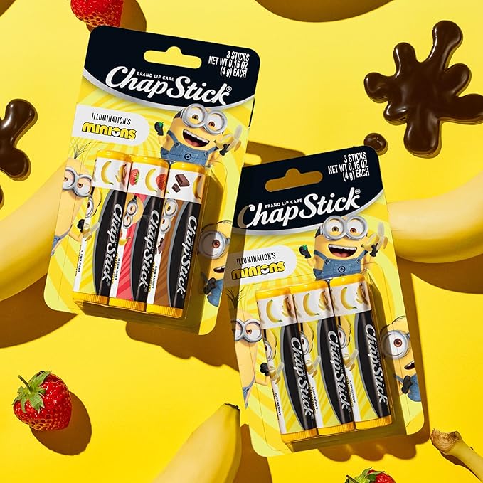 ChapStick Lip Balm Sets, Minions Banana-Nana + Variety Banana Pack (6 Sticks), Party Favors for Kids, 0.15 Oz Ea