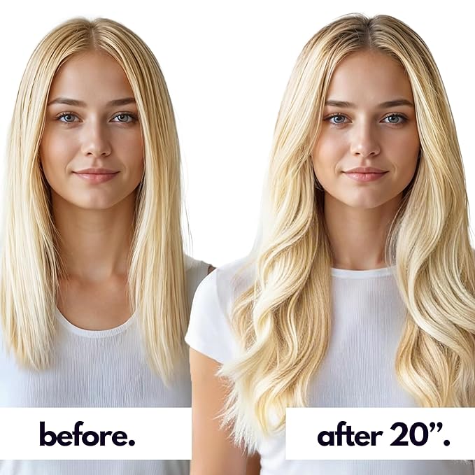 Irresistible Me Real Human Hair Extensions Clip Ins – 100% Human Hair Clip In Extensions for Length & Volume – Invisible Extension – Heat Resistant & Dyeable – Light Blonde, 20 Inches