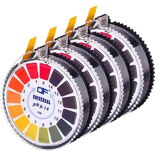 Jovitec Universal Ph Test Paper Strips Ph Test Strips Roll, Measure Full Range 0-14 Each 16.4 ft(4 Rolls)