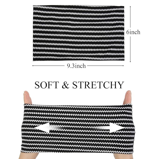 Huachi Wide Headbands for Women Non Slip, Thick Womens Bandana Headbands Boho Elastic Hair Bands for Women's Hair, Stretchy Sweat Headband