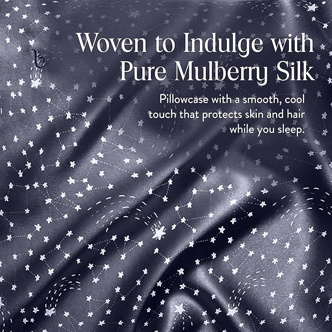 Brooklinen Mulberry Silk Pillowcase – 100% Pure Silk Pillow Case, Soft & Durable, Anti-Friction Comfort, Hight Quality Smooth Texture – Machine Washable & Breathable – King Size (Celestial)