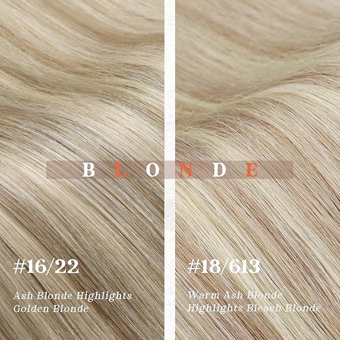 Ve Sunny Clip in Hair Extensions Real Human Hair Blonde Highlight Warm Color Remy Hair Clip on Hair Extensions for Women Short 5pcs 80g 12 inch