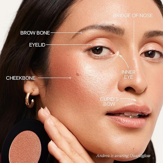 Saie Glow Sculpt Multi-Use Highlighter + Cream Blush Refill - Lightweight with Hyaluronic Acid + Micropearl for Radiant, Glowing Skin - Quartzglow (.02 oz)