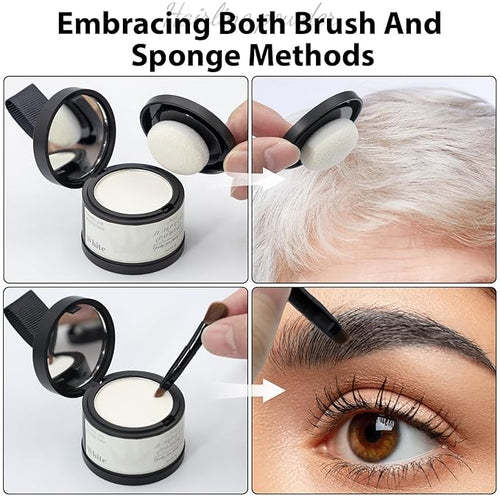 2 Pack Hairline Powder for Women and Men, Used to Root Touch Up Hair Color, Thinning and Gray Hair Coverage and Bald Spots Coverage, White