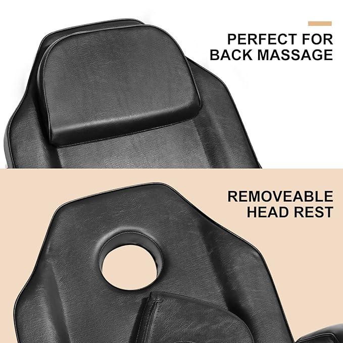 Artist hand Massage Table Adjustable Massage Bed with Barber Stool Spa Bed Salon Massage Equipment Barber Chair Salon Chair Black