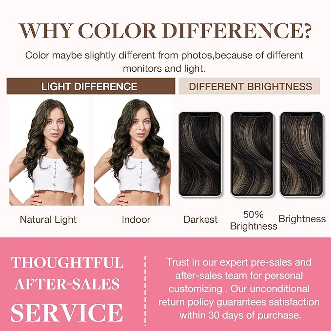 GOO GOO Clip in Hair Extensions Real Human Hair, Remy Human Hair Extensions Clip ins for Women, Natural Human Hair, 20inch 130g 7Pcs, #1B/6/1B Balayage Natural Black to Chestnut Brown