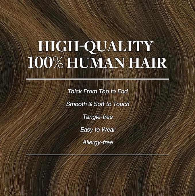 GOO GOO Clip in Hair Extensions Real Human Hair, Remy Human Hair Extensions Clip ins for Women, Natural Human Hair, 26inch 180g 7Pcs, #2/6/2 Balayage Dark Brown to Chestnut Brown