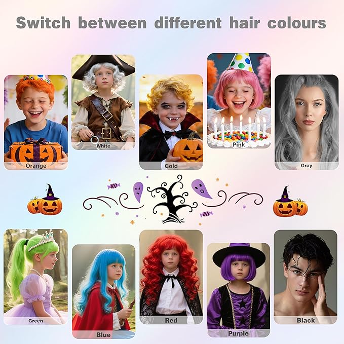 Gray Temporary Hair Color Spray for Kids, Grey Instant Colored Hair Dye Alternative for Girls Boys Teens Women Men, Disposable Washable, Quick Styling for Party Christmas Halloween, 150ml