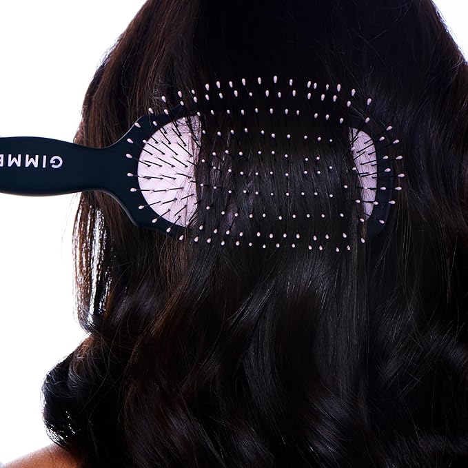 Gimme Beauty Detangling Brush - Curved Paddle Brush for Breakage-Free Detangling - Anti-Static & Frizz - Soft Glide with Ball-Tipped Bristles - Heat-Resistant Styling Tool - Fine Hair