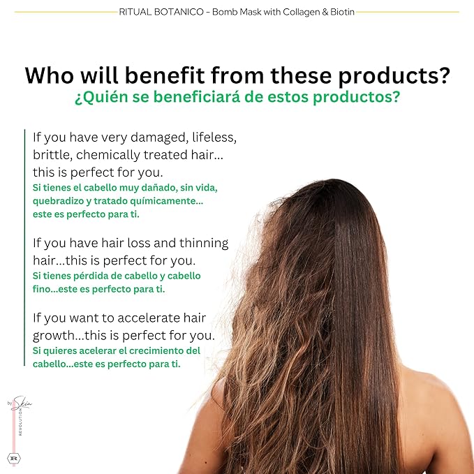 Ritual Botánico Keratina Orgánica | Treatment to Straighten, Repair and Relax Hair | Natural, Organic & Vegan | Product of Colombia | Mascarilla Bomba, 400 ml/13.52 Fl Oz