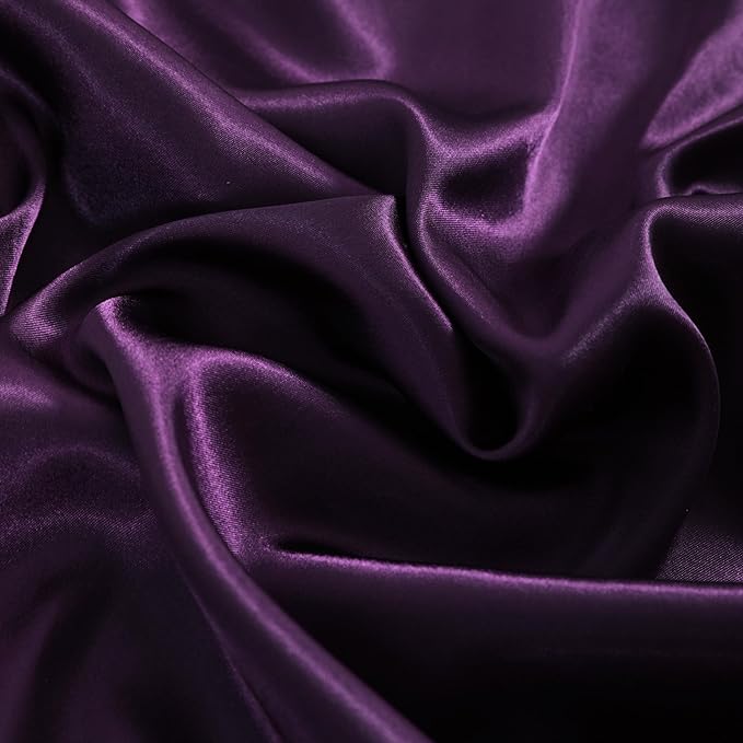 NTBAY 12 Pack Satin King Pillowcases for Hair and Skin, Luxurious and Silky Pillow Cases with Envelope Closure, 20 x 36 Inches, Eggplant Purple
