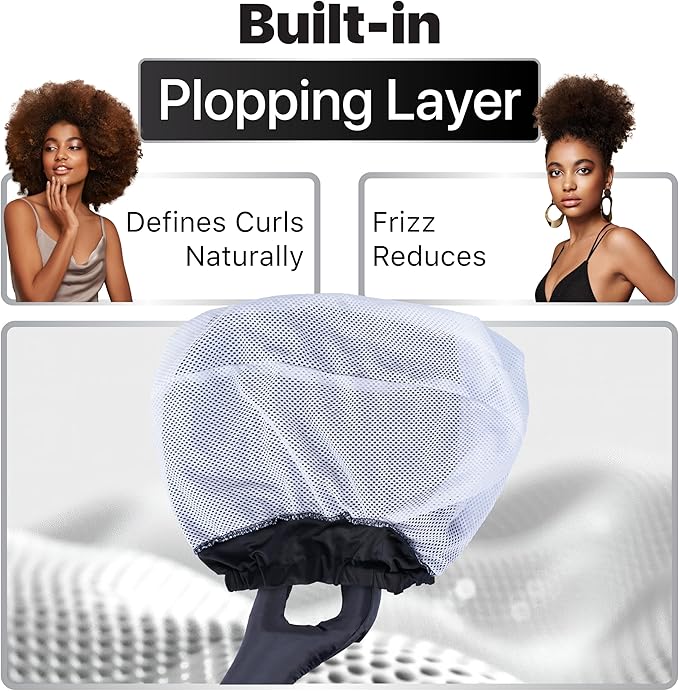 Hooded Hair Dryer Attachment with Dual Turbo Airflow & Soft Headband – Speeds Up Drying for Curly Hair, Reduces Heat on Ears & Neck – Large Hair Dryer Bonnet for Deep Conditioning at Home