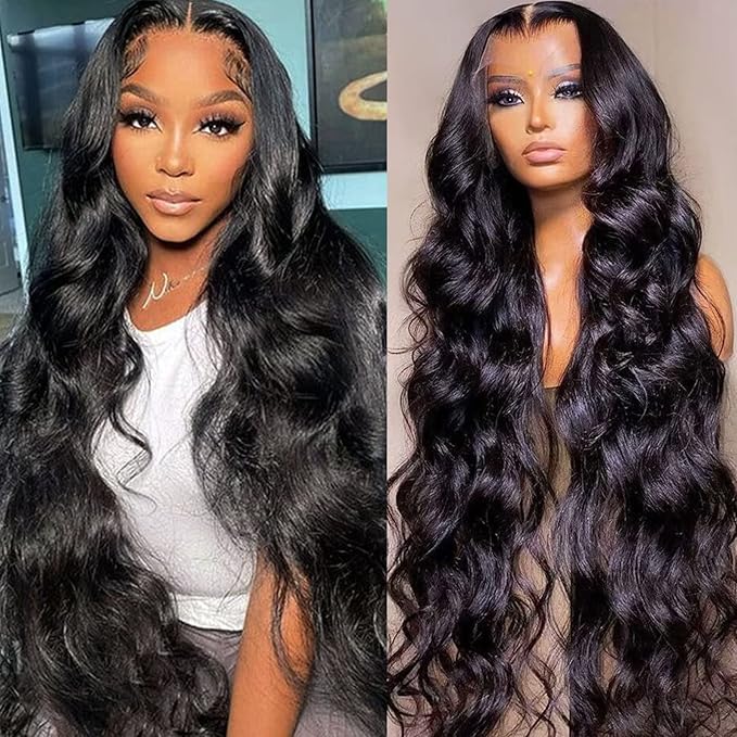 Lemoda Full 13x6 Body Wave Lace Frontal Virgin Human Hair Wigs 210% 34Inch 13x6 HD Transparent Lace Front Wigs 15A Brazilian Pre Plucked Thin Knots