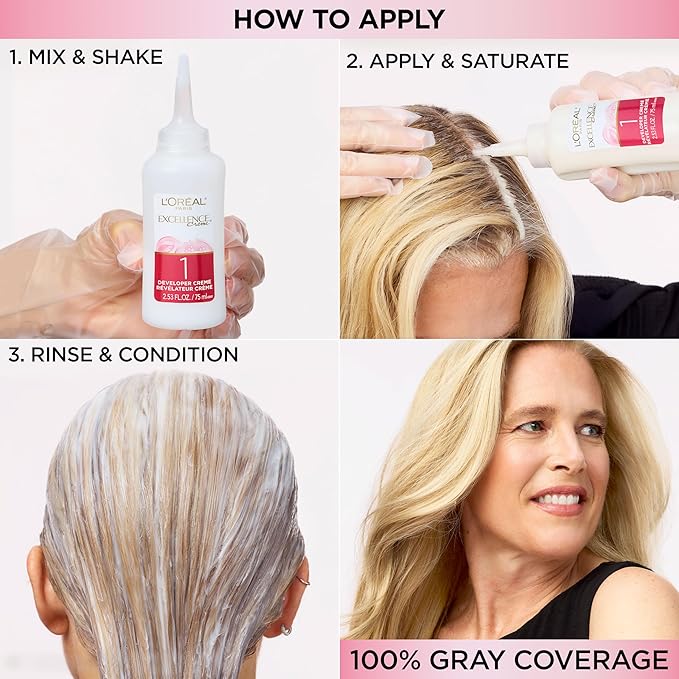 L'Oreal Paris Excellence Crème Permanent Hair Dye, Triple Care Hair Color with Pro-Keratine Complex for 100% Gray Hair Coverage, 3 Natural Black, 1 Kit (Pack of 2)