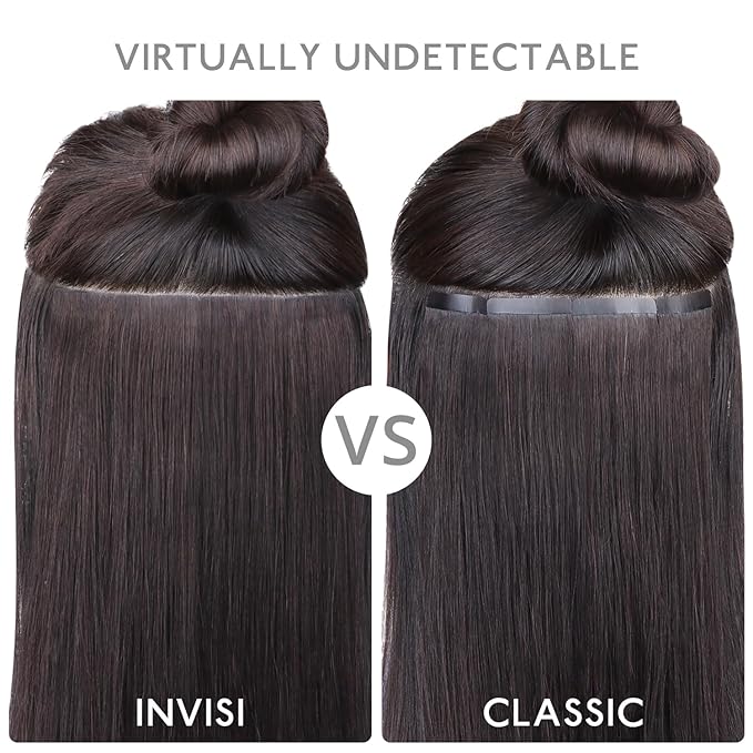 WENNALIFE Invisi Edge & Classic Tape in Hair Extensions Human Hair, 22 Inch 100g 40pcs(20pcs Invisi Edge & 20pcs Classic) Platinum Blonde Invisible Luxury Remy Hair Natural Seamless Injected Tape Ins